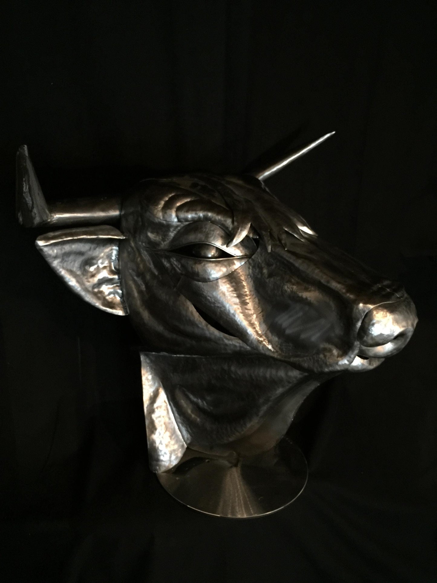 Hand Forged Steel Bulls Head, Fine Art, Wall Art, Animal Sculpture,