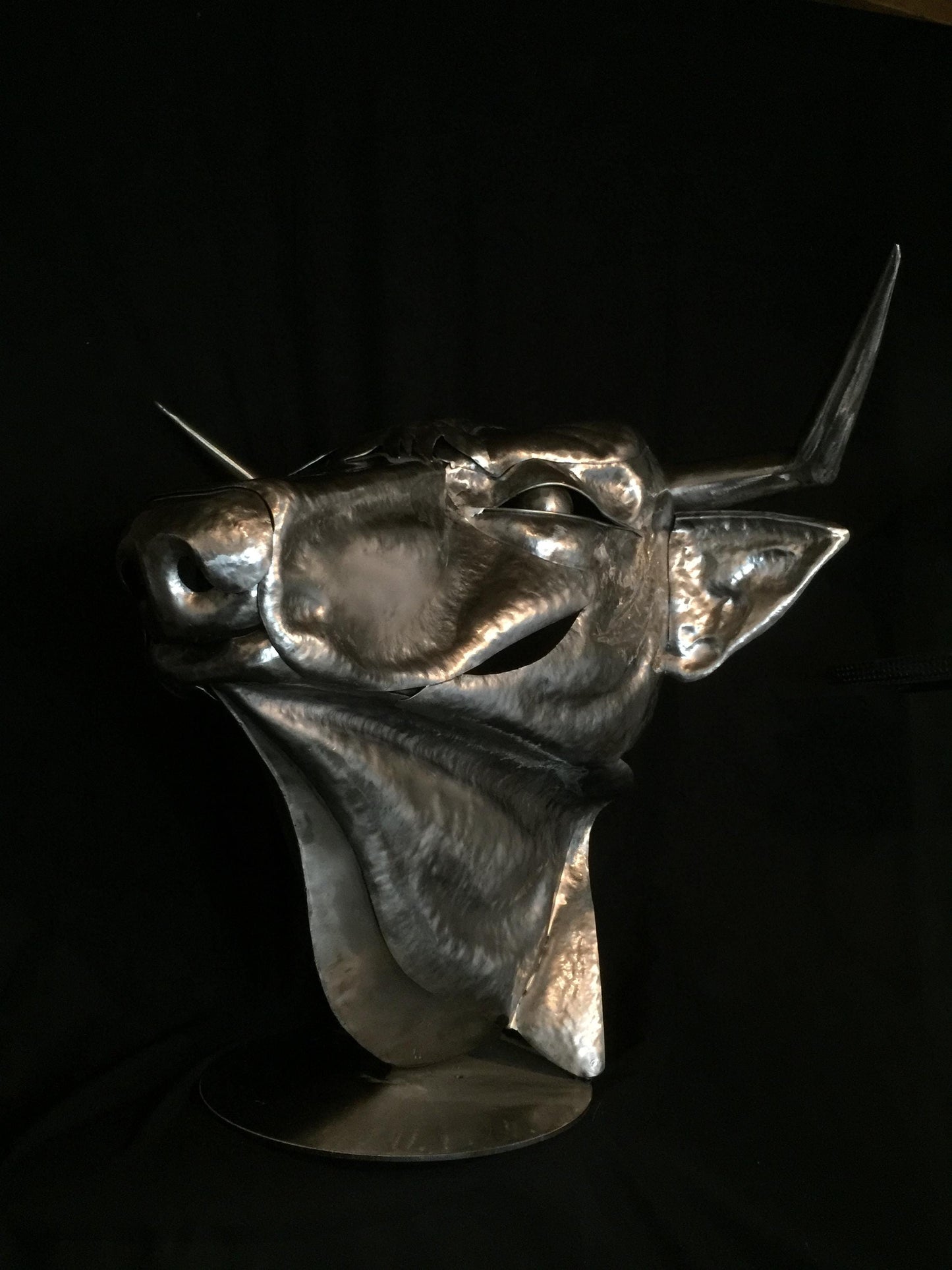 Hand Forged Steel Bulls Head, Fine Art, Wall Art, Animal Sculpture,