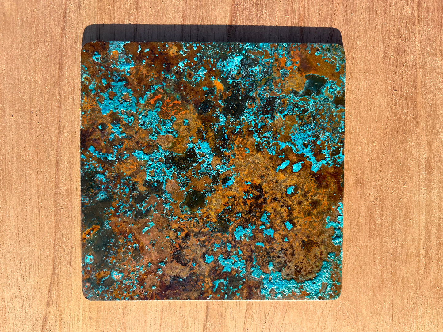 Real Copper Patina Coaster and Placemat Set