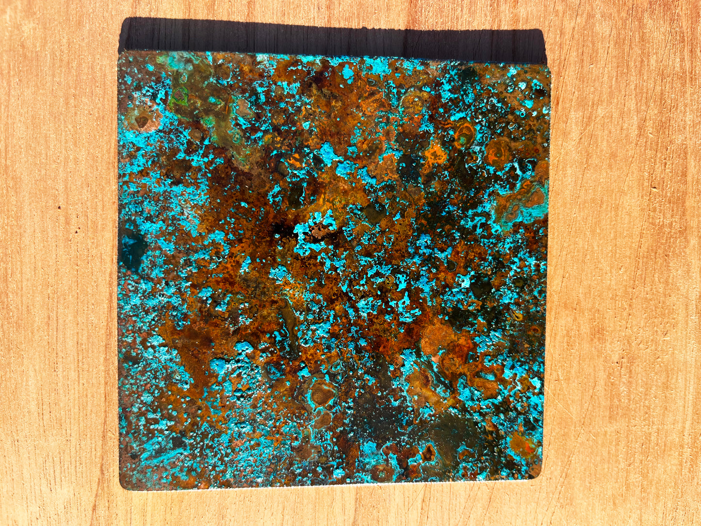 Real Copper Patina Coaster and Placemat Set