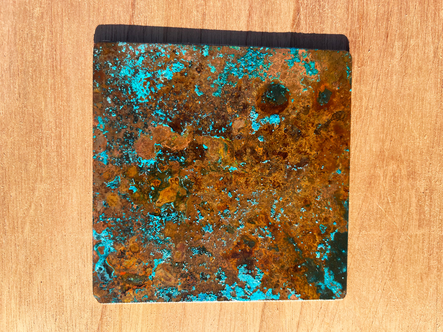 Real Copper Patina Coaster and Placemat Set