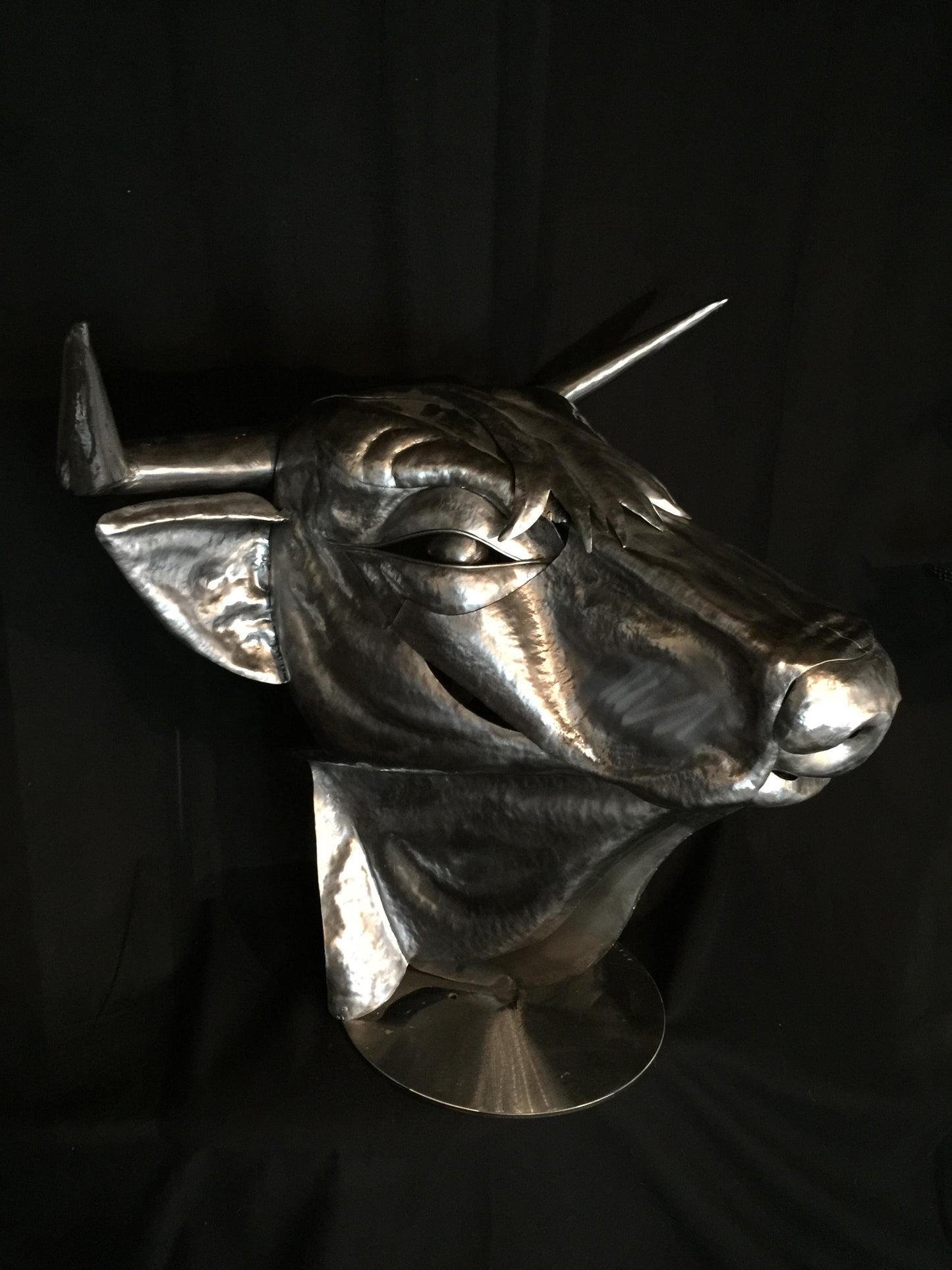 Hand Forged Steel Bulls Head, Fine Art, Wall Art, Animal Sculpture,
