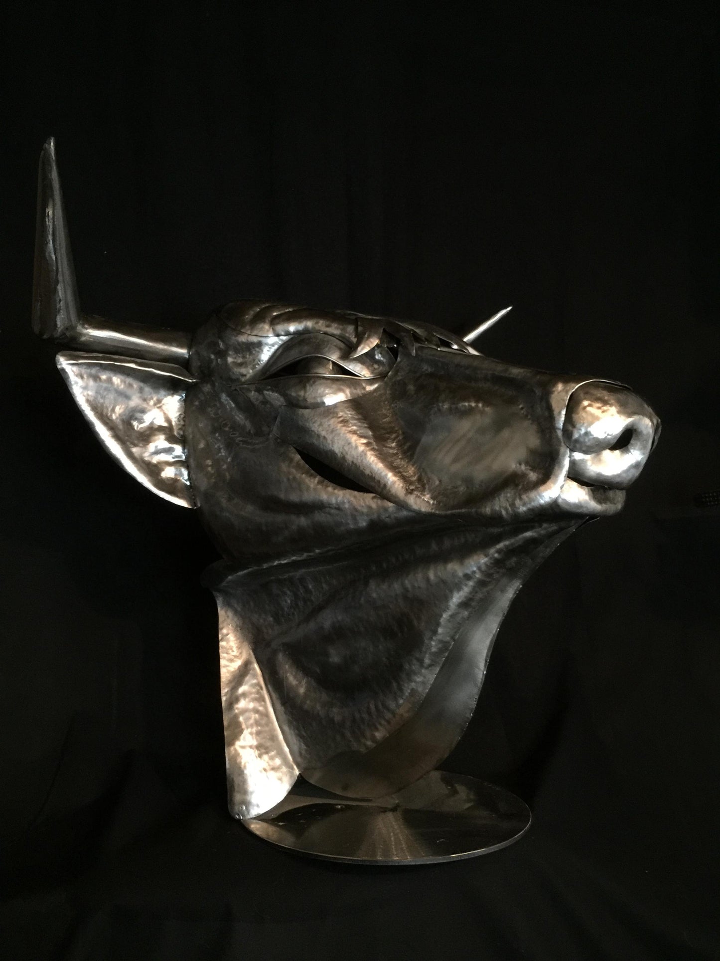 Hand Forged Steel Bulls Head, Fine Art, Wall Art, Animal Sculpture,
